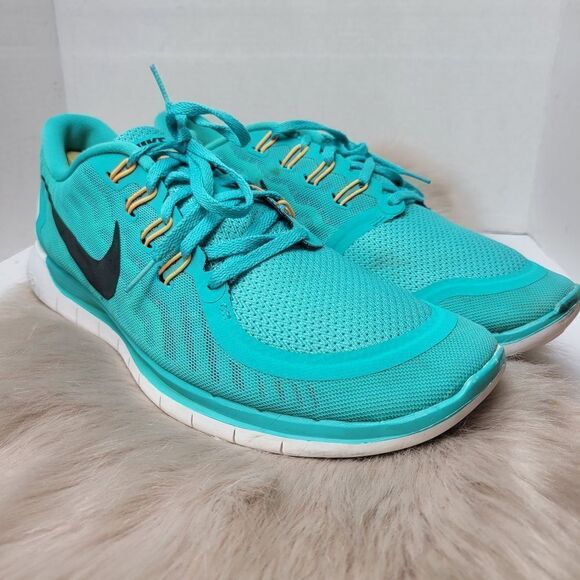 Nike Free 5.0 Shoes Running 724382-401 Aqua Green/Orange Size 13 - Picture 1 of 10